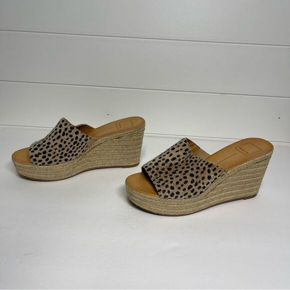 Dolce Vita Bela Leopard Spotted Wedge Sandals Size 8 - Picture 5 of 11